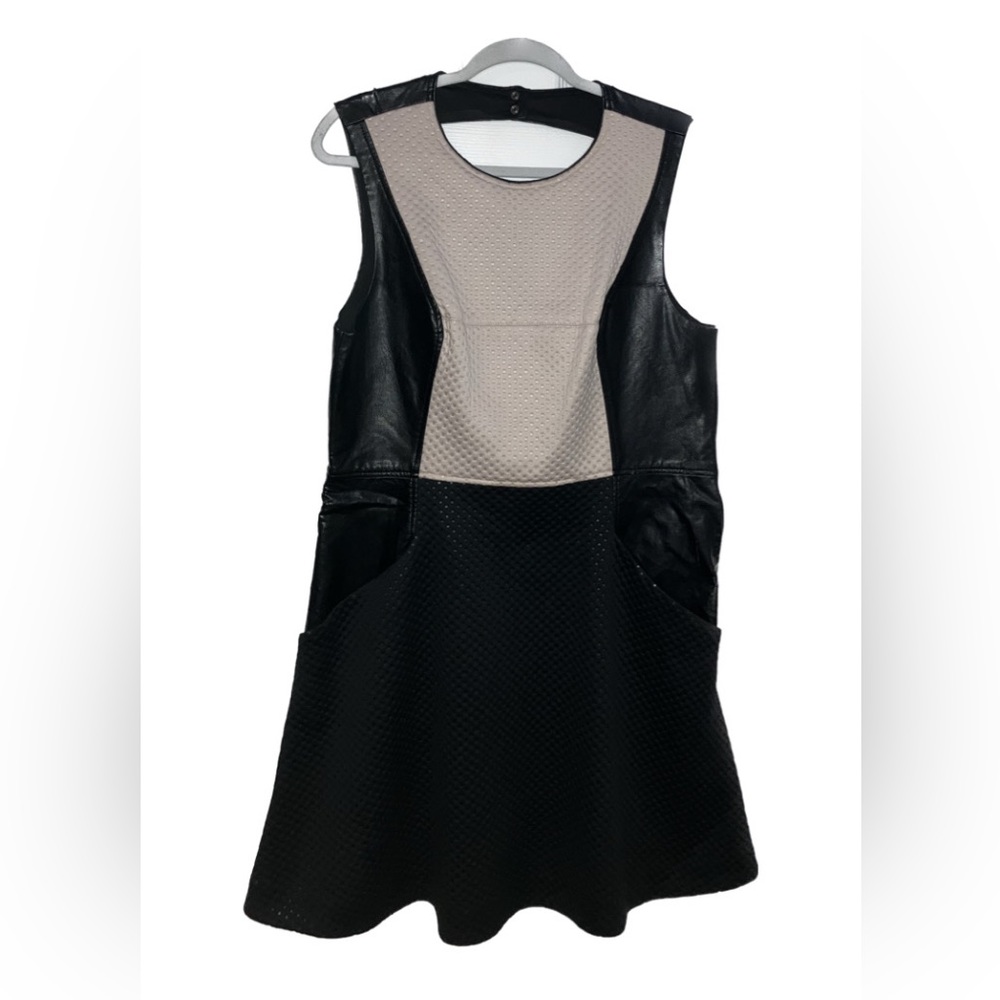 Sleeveless faux leather dress